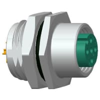 Amphenol LTW Technology Connector, M12 PANEL SOLDER CONN 5PIN F CONN F PIN, REAR MOUNT, M12 Series