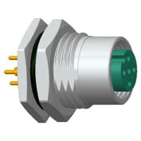 Amphenol LTW Technology Circular M12 Socket, 4 Position, Solder Terminal, A Coded, 4A, 250V, M12 Series