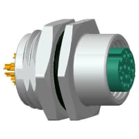 Amphenol LTW Technology Connector, M12 PANEL SOLDER CONN 12PIN F CONN F PIN