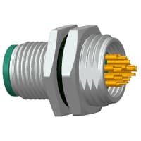 Amphenol LTW Technology Connector, M12 PANEL SOLDER CONN 12PIN M CONN M PIN