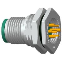 Amphenol LTW Technology Connector, M12 PANEL SOLDER CONN 4PIN M CONN M PIN, FRONT MOUNT