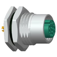 Amphenol LTW Technology Connector, M12 PANEL SOLDER CONN 12PIN F CONN F PIN