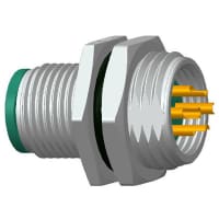 Amphenol LTW Technology Connector, M12 PANEL SOLDER CONN 4PIN M CONN M PIN, REAR MOUNT