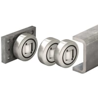 PBC Linear Axial Bearing w/welded flange plate, Fixed, 1.15 US Ton-Force, HVB Series