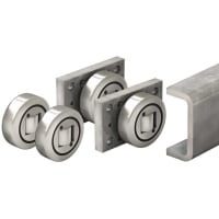 PBC Linear Axial Bearing w/welded flange plate, Fixed, 1.45 US Ton-Force, HVB Series