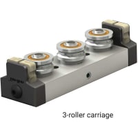 PBC Linear Linear Guide Slide, 3 sealed rollers, Double Row Bearing, RRS Series