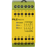 Pilz Safety Relay, 1 or 2 Ch Monitoring, 110VAC 24VDC, 3 NO 1 NC, PNOZ Series