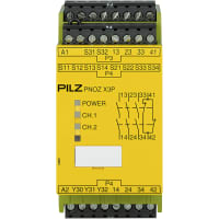 Pilz Safety Relay, Monitoring, 24 VDC 24 VAC 3 NO 1 NC 1 SO, PNOZ Series