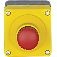 Pilz PITestop E-STOP/contact block incl. surface mount housing.