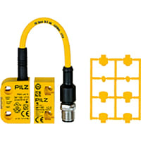 Pilz RFiD safety switch 2 safe semiconductor outputs, 5-pin M12 connector.