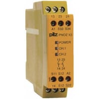 Pilz Safety Relay, 1 Ch E-STOP Monitoring, 6A 24 VAC/VDC, 3 NO 1 NC, PNOZ Series