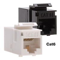 Platinum Tools Keystone Coupler, Cat6, Black UTP, F to F