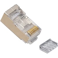 Platinum Tools RJ45 (8P8C) Shielded Cat6 2 pc. Connector w/ Liner, Round Solid, 3-Prong 100/Ja