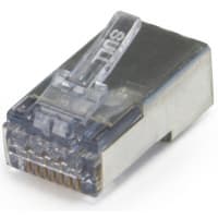 Platinum Tools Connector, ezEX48-RJ45, Cat5e, Shielded, Internal Ground, EZEX-RJ45 Series