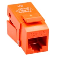 Platinum Tools EZ-SnapJack Cat6, Orange. 4/Clamshell.