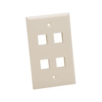 Platinum Tools Wall Plate; Standard; 4 Port; Light Almond