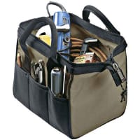 Platt Luggage Tote Bag; bigmouth; 23 pkts; rugged poly fabric; 12x8-1/2x8; reinforced handle