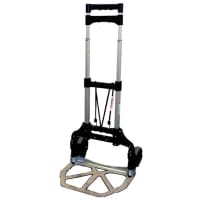 Platt Luggage Cart; load cap 200 lbs; load tray 12-1/4x9-1/4; folds flat; adjustable handle