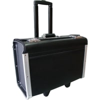 Platt Luggage Catalog Case; 19x12x8; wheels; telescoping handle; vinyl; aluminum frame; black