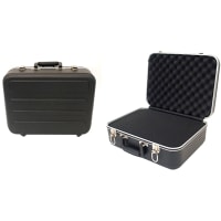 Platt Luggage Travel and Brief Cases, 7"x16"x12", With Foam, Black ABS, Light Duty Series