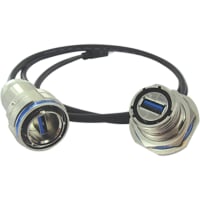 Amphenol Pcd Cordset, USB Type-B Male, USB Type-A Male, 2m, 24, 28 AWG, PVC Jkt, Plastic Ins