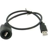 Amphenol Pcd comp USB-A plug 0.5m cordset to USB-A