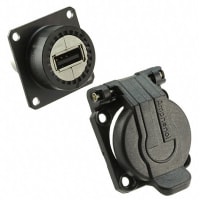 Amphenol Pcd USB Square flange receptacle + cap