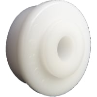 POBCO, Inc. Roll End Bearing, Molded Acetal, for 1-1/2in Diameter, 16 Gauge, 3/8in Shaft