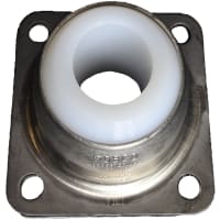 POBCO, Inc. Flange Bearing, 4 Bolt Side, Stainless Housing, UHMW Insert, 1-1/4in Shaft