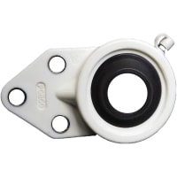 POBCO, Inc. Mounted Bearing, 3 Bolt Side Flange, Plastic Housing and Insert, 3/4in Shaft