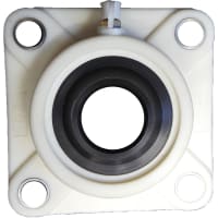 POBCO, Inc. Mounted Bearing, 4 Bolt Side Flange, Plastic Housing and Insert, 3/4in Shaft