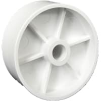 POBCO, Inc. Flow Rack Skate Wheel, ABS White, OD = 1.63in, Bore = 1/4in