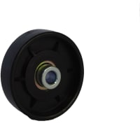 POBCO, Inc. Skate Wheel, HDPE Black, Steel Sleeve Ball Bearing, OD = 1.925in, Bore = 1/4in