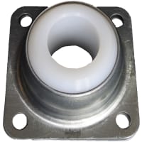 POBCO, Inc. Flange Bearing, 4 Bolt Side, Zinc Plated Housing, UHMW Insert, 1-1/4in Shaft