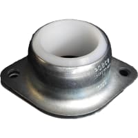 POBCO, Inc. Flange Bearing, 2 Bolt Side, Zinc Plated Housing, UHMW Insert, 1-1/4in Shaft