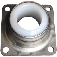 POBCO, Inc. Flange Bearing, 4 Bolt Side, Stainless Housing, UHMW Insert, 3/4in Shaft