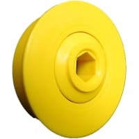 POBCO, Inc. Roll End Ball Bearing, Molded Delrin, Stainless, 2in Sch 40PVC, 7/16in HEX Shaft