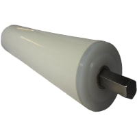 POBCO, Inc. Conveyor Roller, 7/16in HEX Steel Shaft, 1.90in OD White PVC, UHMW End Bearing, 9.