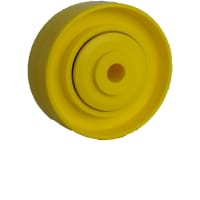 POBCO, Inc. Skate Wheel, Acetal Yellow, Double Row Stainless Balls, OD = 1.91in, Bore = 1/4in