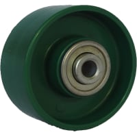 POBCO, Inc. Skate Wheel, Polyamid Green, Dual Steel Bearings, OD = 2.812in, Bore = 3/8in