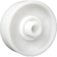 POBCO, Inc. Skate Wheel, Acetal White, Single Row Stainless Balls, OD = 1.925in, Bore = 5/16in