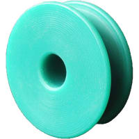 POBCO, Inc. Round Belt Pulley, Green UHMW, 3/8in Round Belt, 2in OD, 1/2in Bore