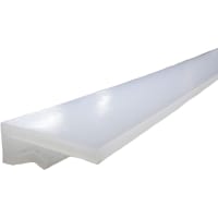 POBCO, Inc. Flat Bar Clip on Profile, White UHMW, 20 ft Length, To Fit 1/4in Thick, 1in Wid