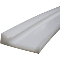 POBCO, Inc. Flat Bar Clip on Profile, White UHMW, 20FT L, To Fit 1/4in Thick, 1-1/2in Wide w/Li