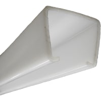 POBCO, Inc. Guide Rail Cover Profile, White UHMW, 10 ft Length, To Fit 1-1/2in x 2in Bar