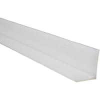 POBCO, Inc. Guide Angle Profile, White UHMW, 10Ft Length, 1in Thick x 1in Wide, 1/8in Thick Leg