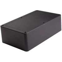 Polycase Enclosure, Box-Lid, Desktop, ABS, UL94-5VA, Black, 10x6x3 In, DC Series