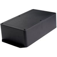 Polycase Enclosure, Flanged, Panel Mount, ABS, UL94-5VA, Black, 10x6x3 In, DC Series