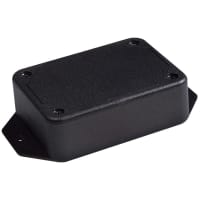 Polycase Enclosure, Flanged, Panel Mount, ABS, UL94-5VA, Black, 3.29x2.42x1 In, LP Series