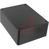 Polycase Enclosure, Box-Lid, Desktop, ABS, UL94-5VA, Black, 6.13x4.62x2.25 In, DC Series